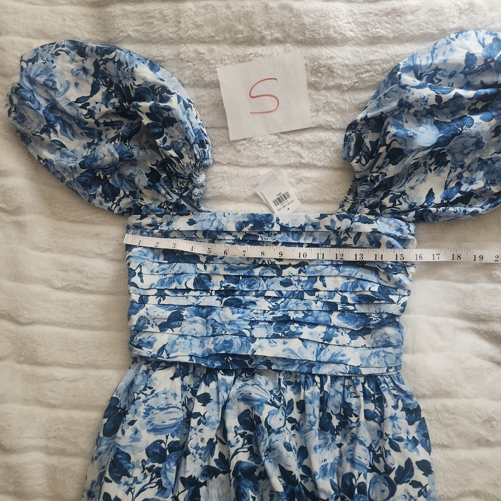 NO LOW BALLING!Abercrombie Emerson Floral Poplin Puff Sleeves Midi Dress NWT - Picture 9 of 11